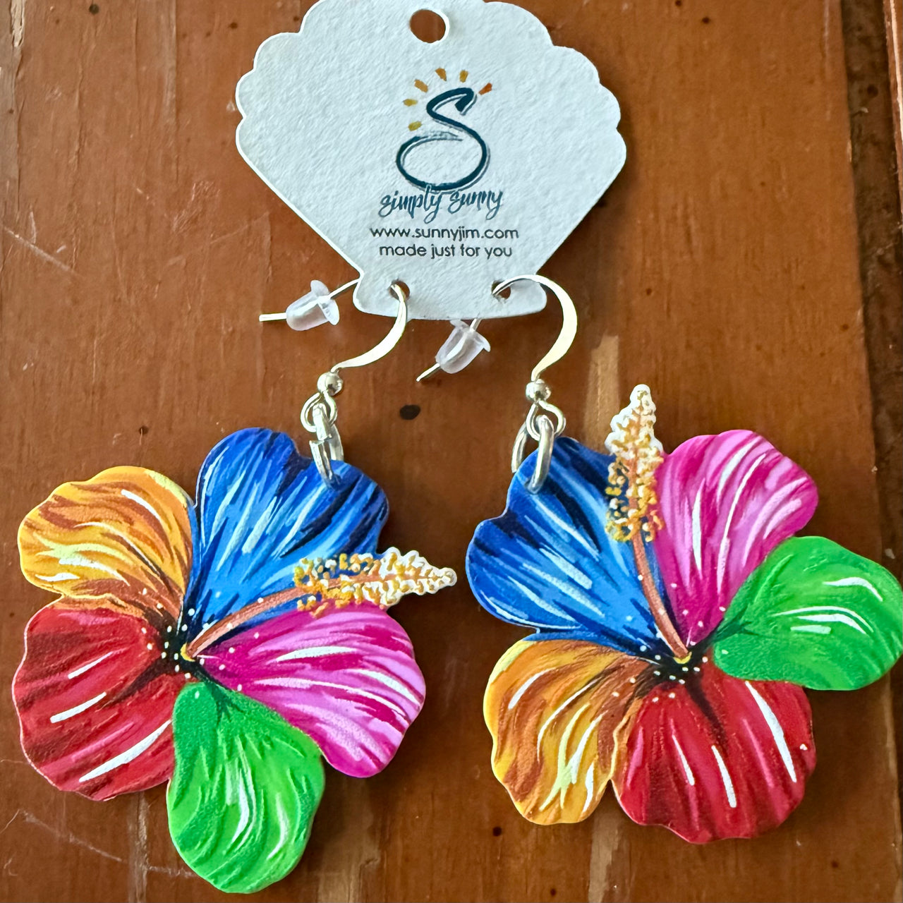 Hibiscus Resin Earrings