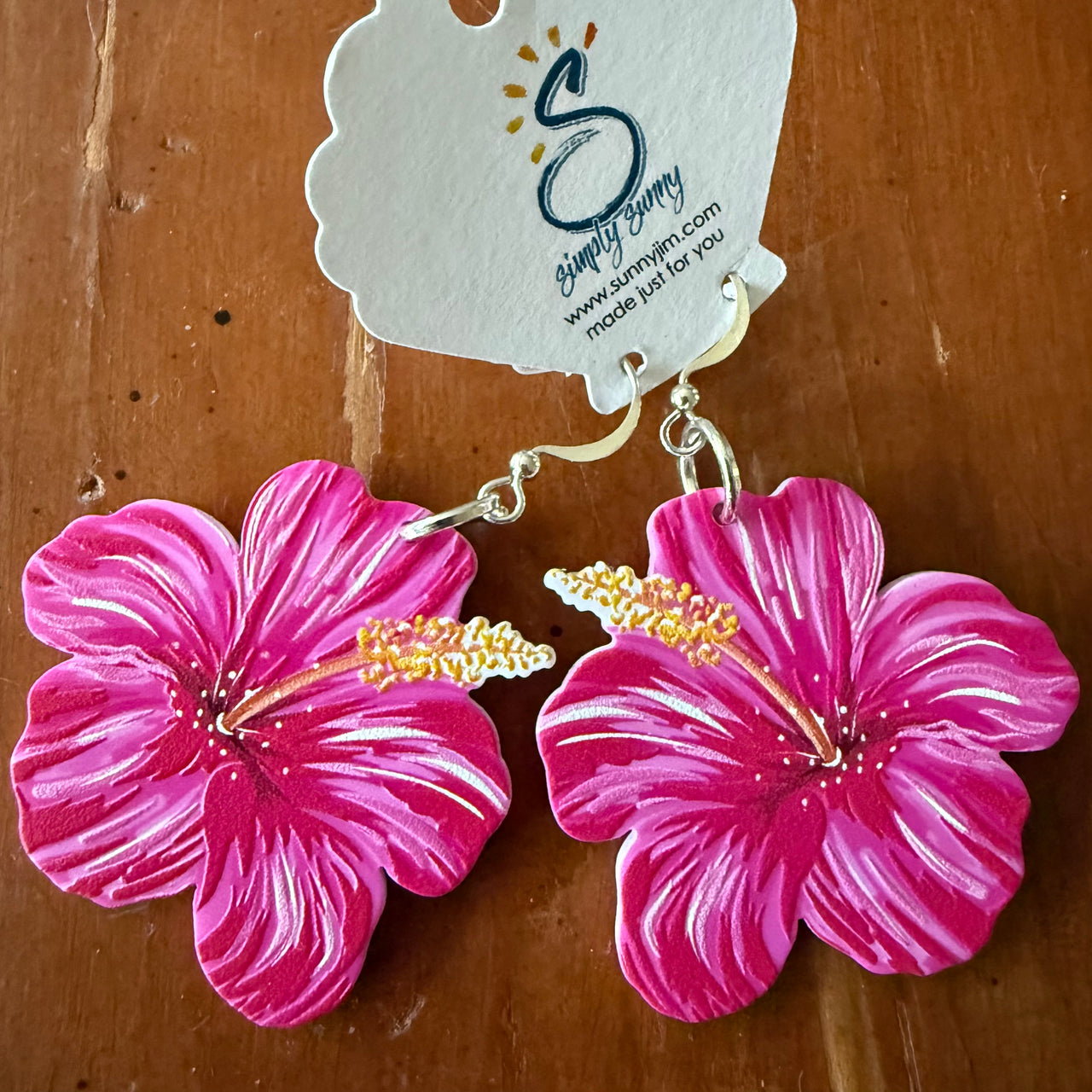 Hibiscus Resin Earrings