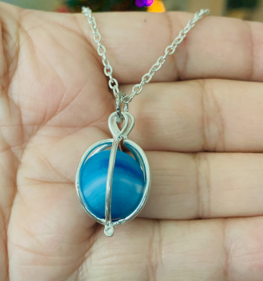 Blue on sale marble necklace