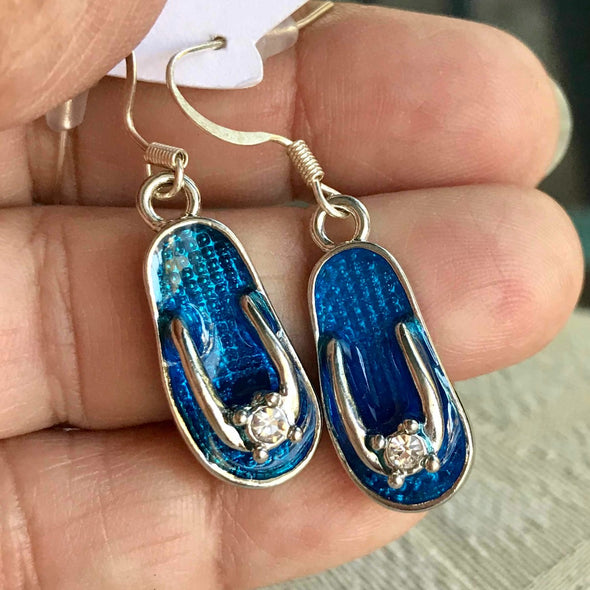 Earrings, Enamel Flip Flops