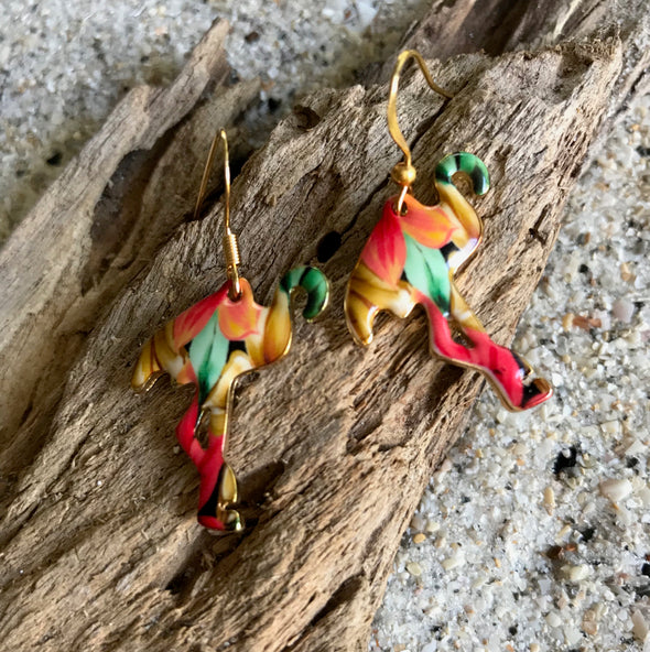 Earrings, Tropical Flamingo