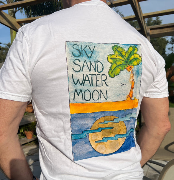 T-Shirt, Men,  Sky Sand Water Moon