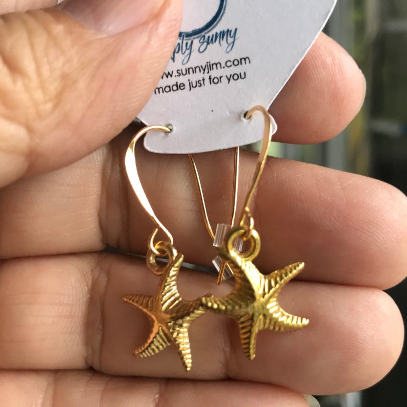 Gold-Tone Starfish, Earrings