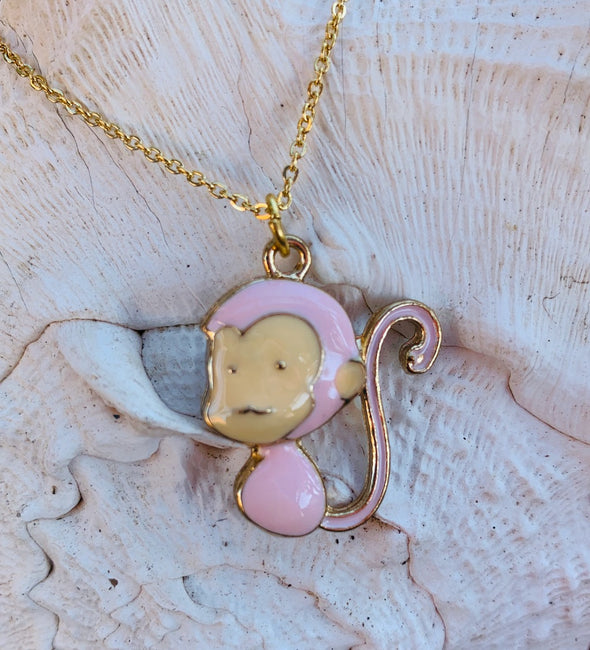 Necklace, Pink Monkey