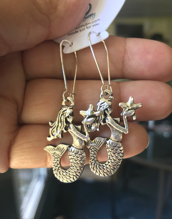 Earrings, Mermaid & Starfish
