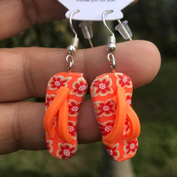 Earrings, Rubber Flip Flops
