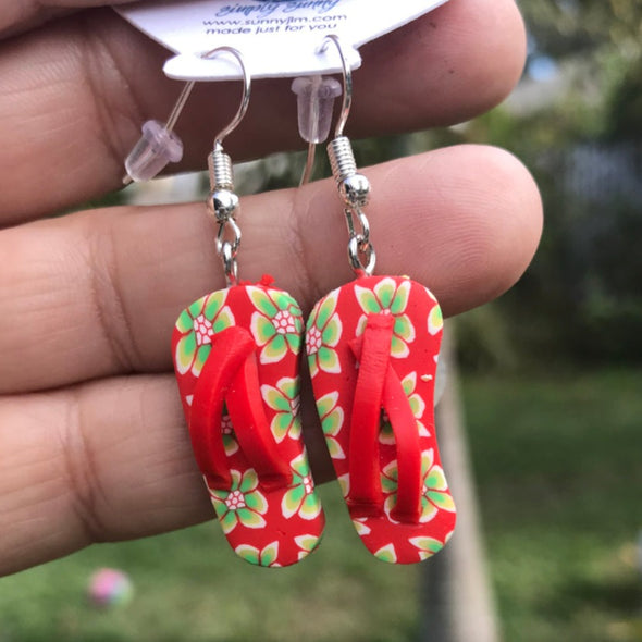 Earrings, Rubber Flip Flops