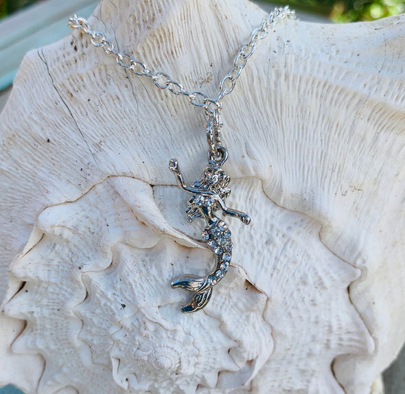Necklace, Rhinestone Mermaid