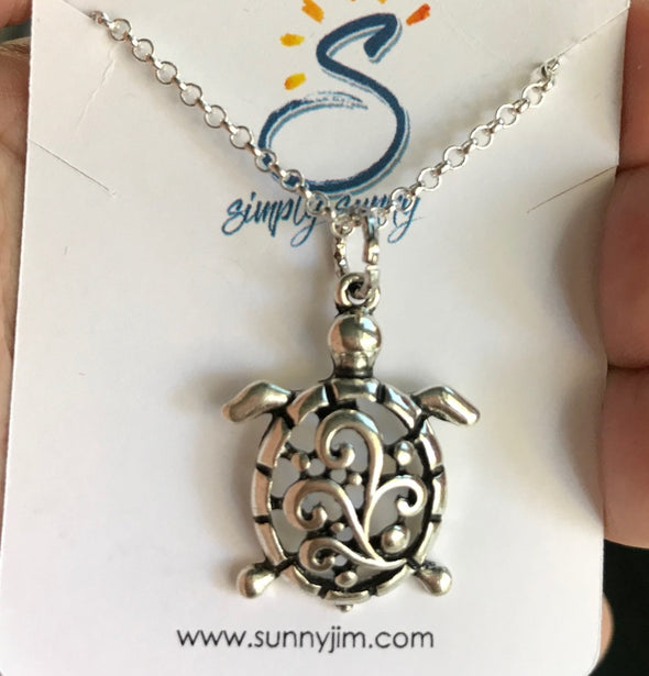 Necklace, Silver Turtle