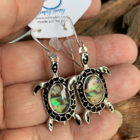 Earrings, Abalone Sea Turtles